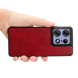 EIDERWOOD Motorola Edge 50 Pro Leather Coated Plastic Case - Red