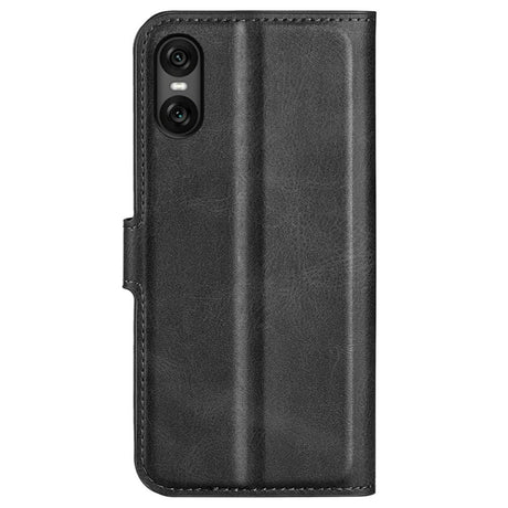 EIDERWOOD Sony Xperia 10 VI Faux Leather Flip Cover with Stand Function & Card Holder - Black