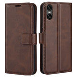 EIDERWOOD Sony Xperia 10 VI Faux Leather Flip Cover with Stand Function & Card Holder - Dark Brown