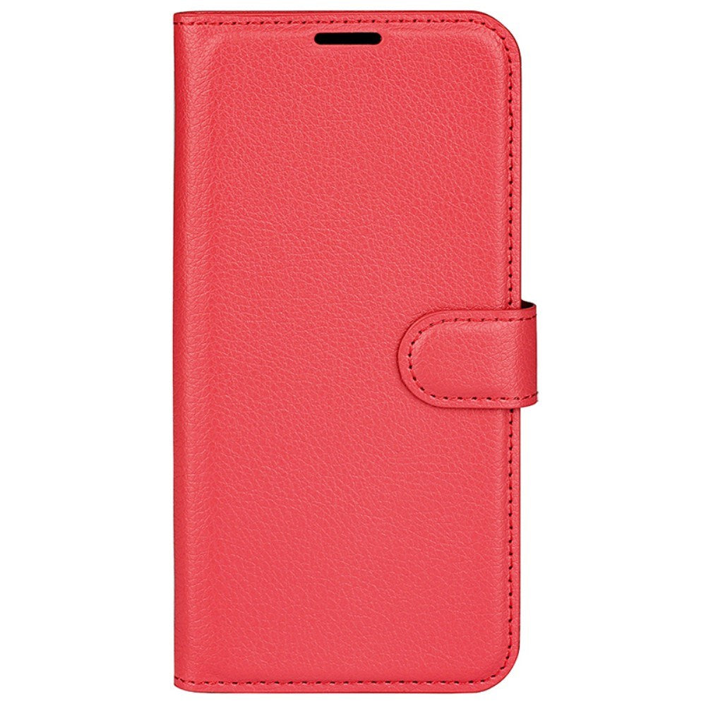 EIDERWOOD Motorola Edge 50 Fusion Litchi Leather Flip Case w. Wallet - Red