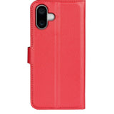 EIDERWOOD iPhone 16 Plus Litchi Leather Flip Case w. Wallet - Red