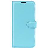 EIDERWOOD iPhone 16 Litchi Leather Wallet Case - Blue