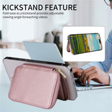 EIDERWOOD Magnetic Wallet / Card Holder with Zipper - MagSafe Compatible - Rose Gold