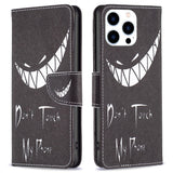 EIDERWOOD iPhone 16 Pro Leather Case w, Wallet & Print - "Don't Touch My Phone"