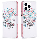 EIDERWOOD iPhone 16 Pro Leather Case w, Wallet & Print - Flowers Tree