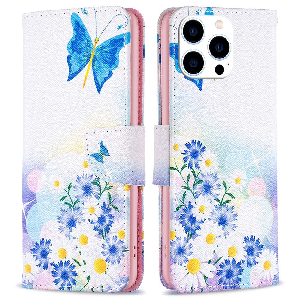 EIDERWOOD iPhone 16 Pro Max Leather Case w, Wallet & Print - Butterfly & Flowers