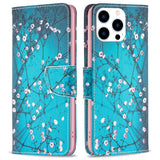 EIDERWOOD iPhone 16 Pro Max Leather Case w, Wallet & Print - Tree with Flowers