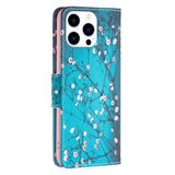 EIDERWOOD iPhone 16 Pro Max Leather Case w, Wallet & Print - Tree with Flowers