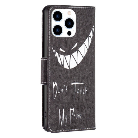 EIDERWOOD iPhone 16 Pro Max Leather Case w, Wallet & Print - "Don't Touch My Phone"