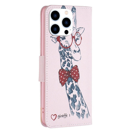 EIDERWOOD iPhone 16 Pro Max Leather Case w, Wallet & Print - Giraffe