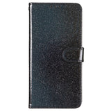 EIDERWOOD iPhone 16 Pro Leather Flip Case with Wallet and Strap - Glitter - Black