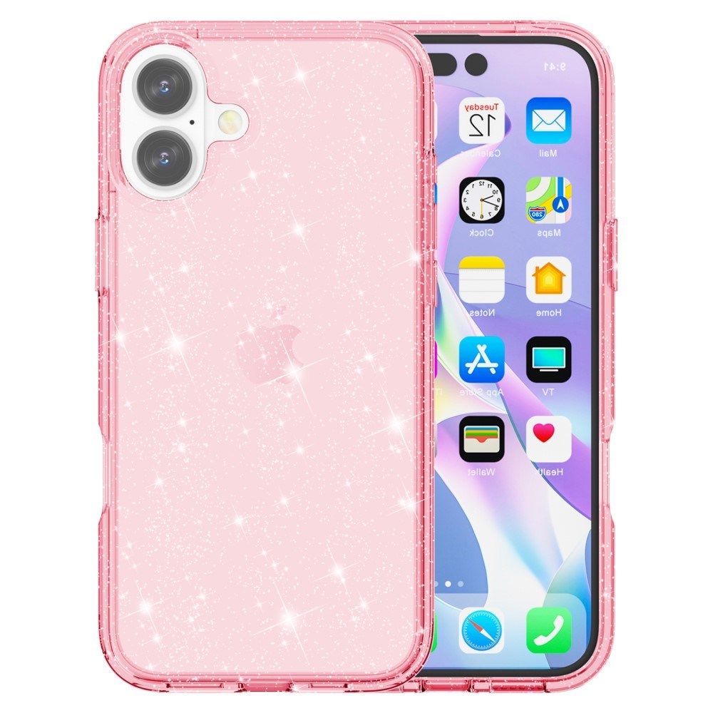 EIDERWOOD iPhone 16 Plus Hybrid Plastic Case - Pink Glitter