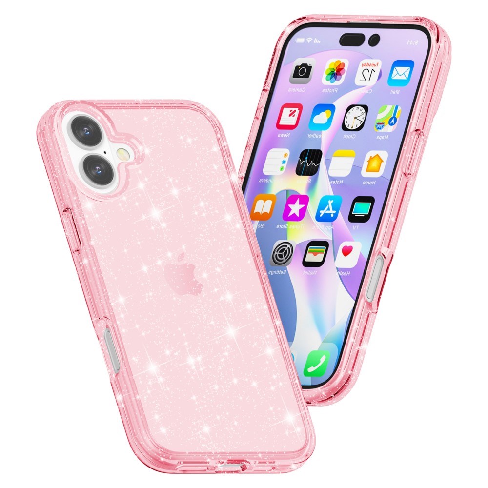 EIDERWOOD iPhone 16 Plus Hybrid Plastic Case - Pink Glitter