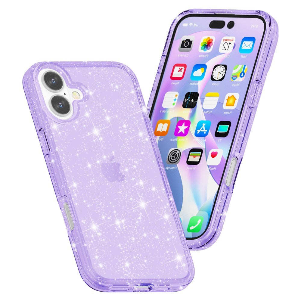 EIDERWOOD iPhone 16 Plus Hybrid Plastic Case - Purple Glitter