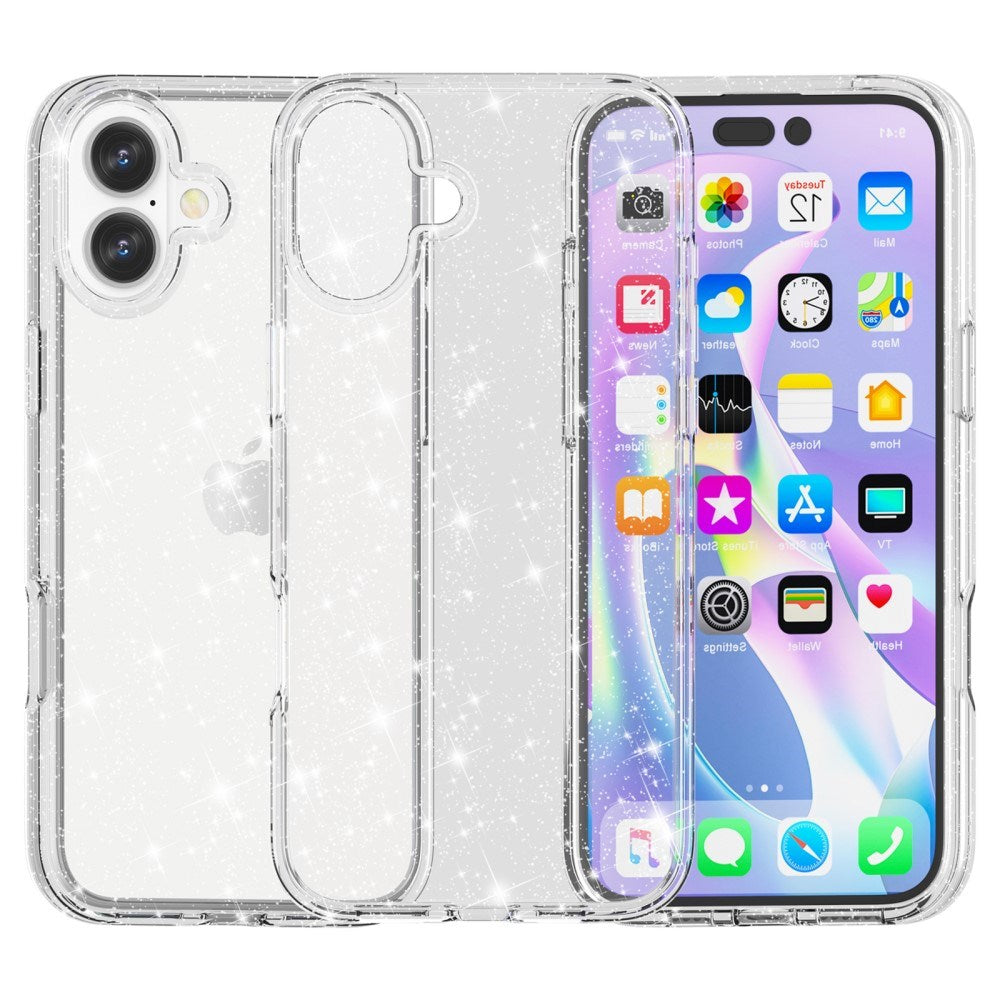 EIDERWOOD iPhone 16 Plus Hybrid Plastic Case - White Glitter