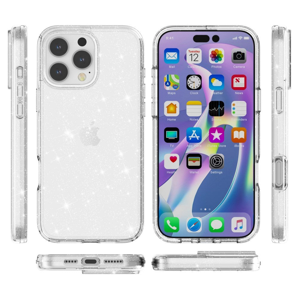 EIDERWOOD iPhone 16 Pro Max Hybrid Plastic Case - White Glitter