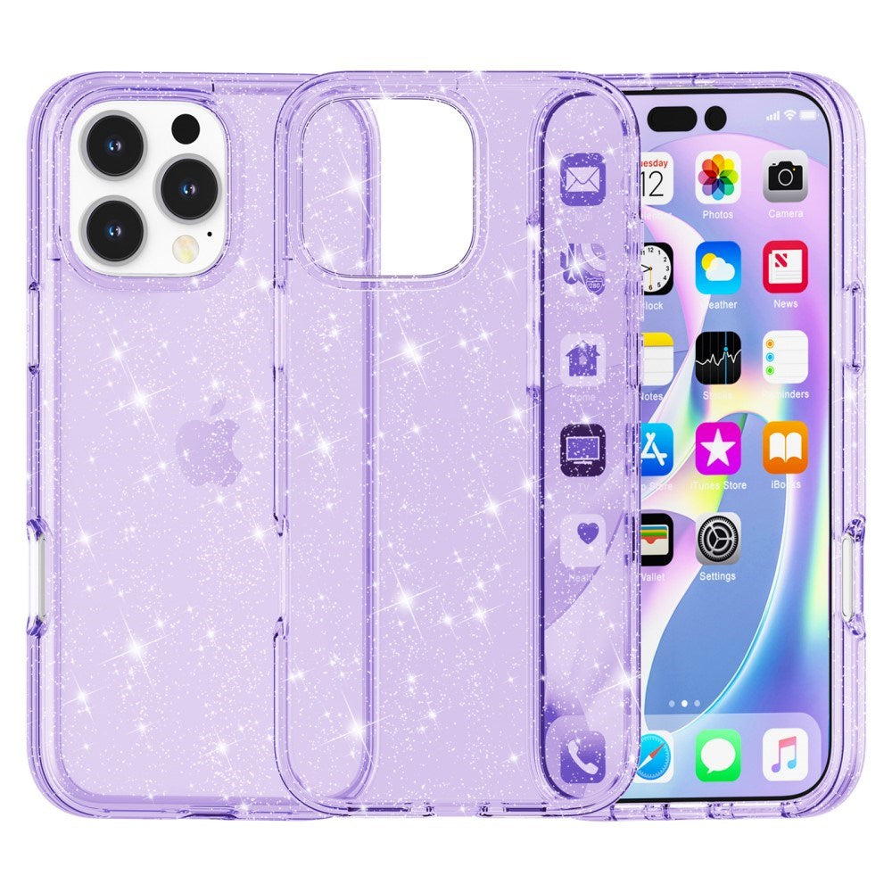 EIDERWOOD iPhone 16 Pro Max Hybrid Plastic Case - Purple Glitter