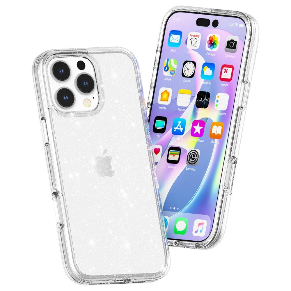 EIDERWOOD iPhone 16 Pro Hybrid Plastic Case - White Glitter