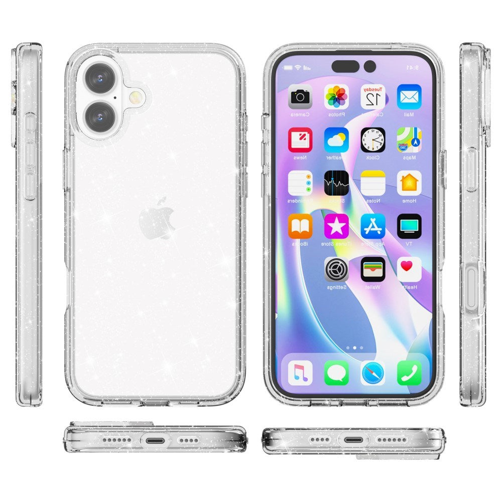 EIDERWOOD iPhone 16 Hybrid Plastic Case - White Glitter