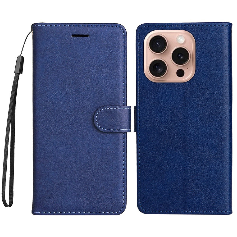 EIDERWOOD iPhone 16 Pro Faux Leather Case with Wallet and Strap - Blue