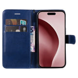 EIDERWOOD iPhone 16 Pro Faux Leather Case with Wallet and Strap - Blue