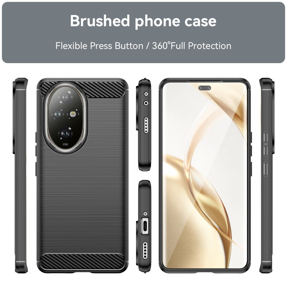 EIDERWOOD Honor 200 Pro (5G) Brushed Carbon Fiber Flexible Plastic Case - Black