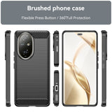 EIDERWOOD Honor 200 Pro (5G) Brushed Carbon Fiber Flexible Plastic Case - Black