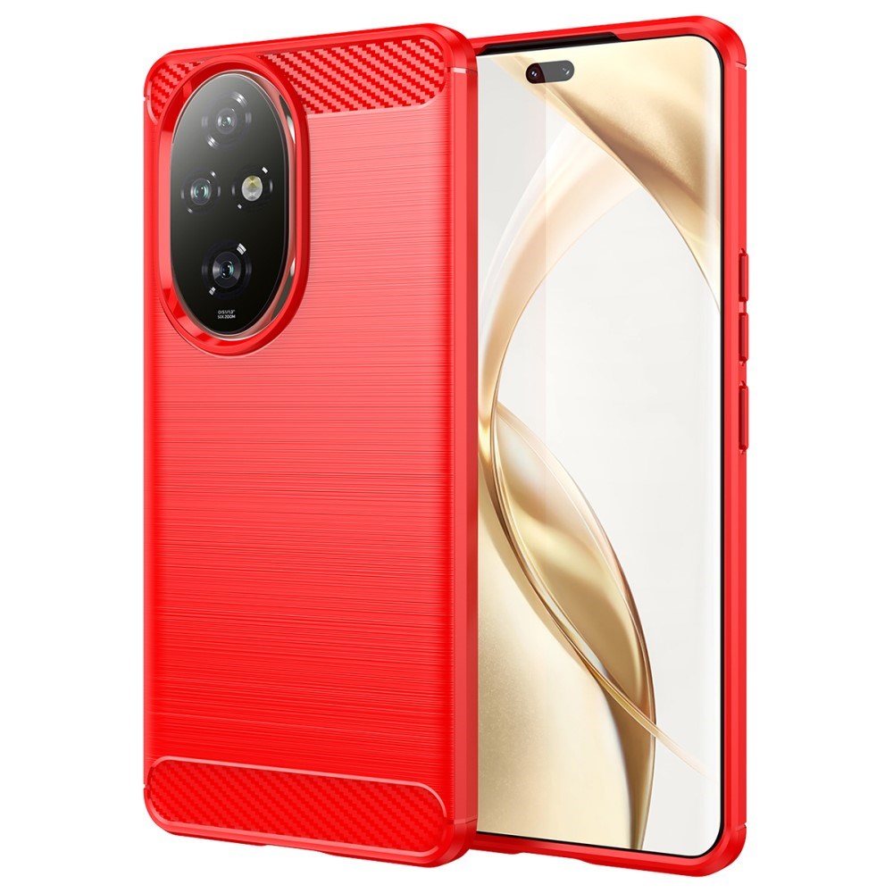 EIDERWOOD Honor 200 Pro (5G) Brushed Carbon Fiber Flexible Plastic Case - Red