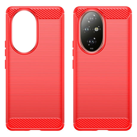 EIDERWOOD Honor 200 Pro (5G) Brushed Carbon Fiber Flexible Plastic Case - Red