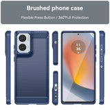 EIDERWOOD Motorola Edge 50 Fusion Brushed Carbon Case - Blue