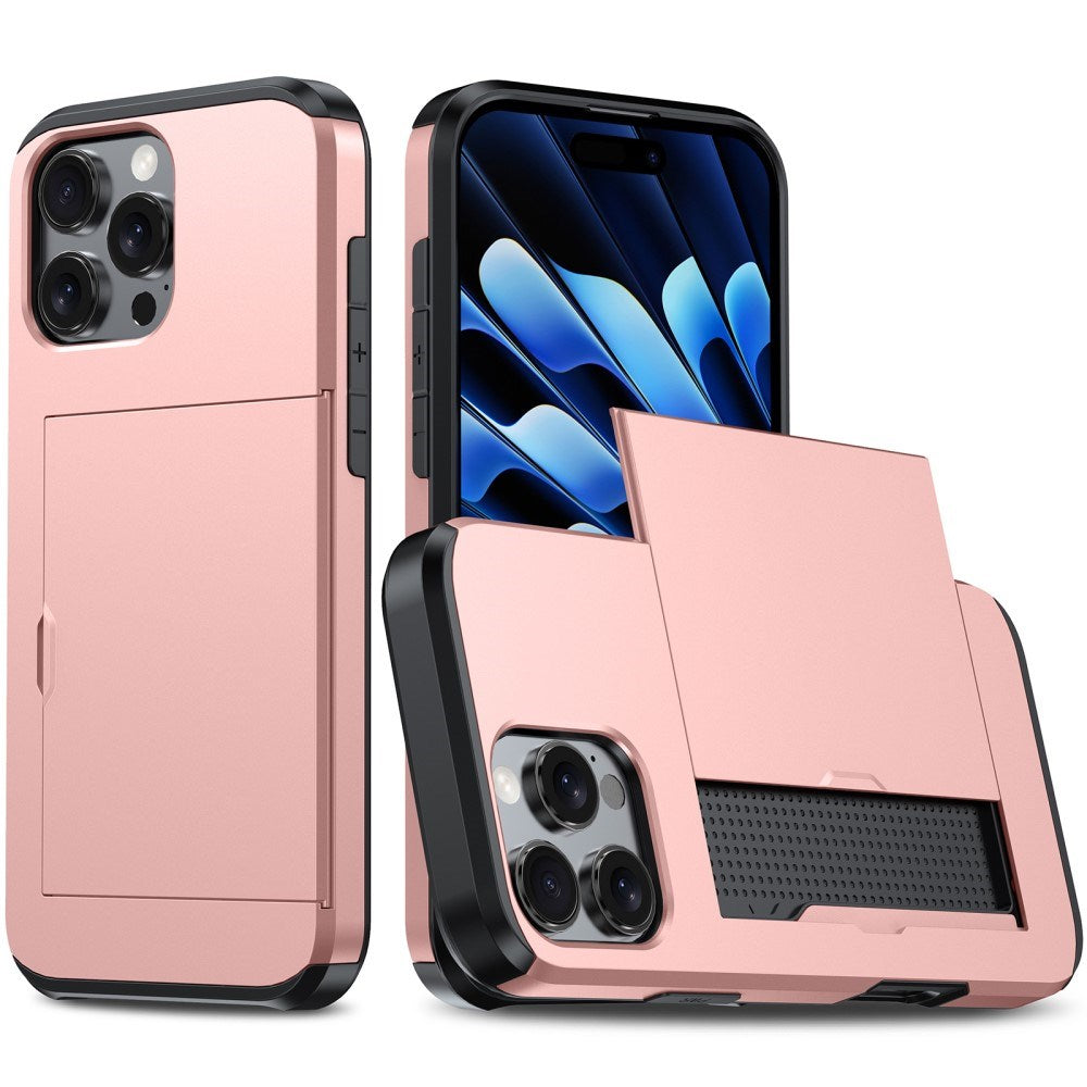 EIDERWOOD iPhone 16 Pro Tough Case w. Card Holder - Rose Gold