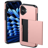 EIDERWOOD iPhone 16 Hybrid Tough Case w. Card Holder - Rose Gold