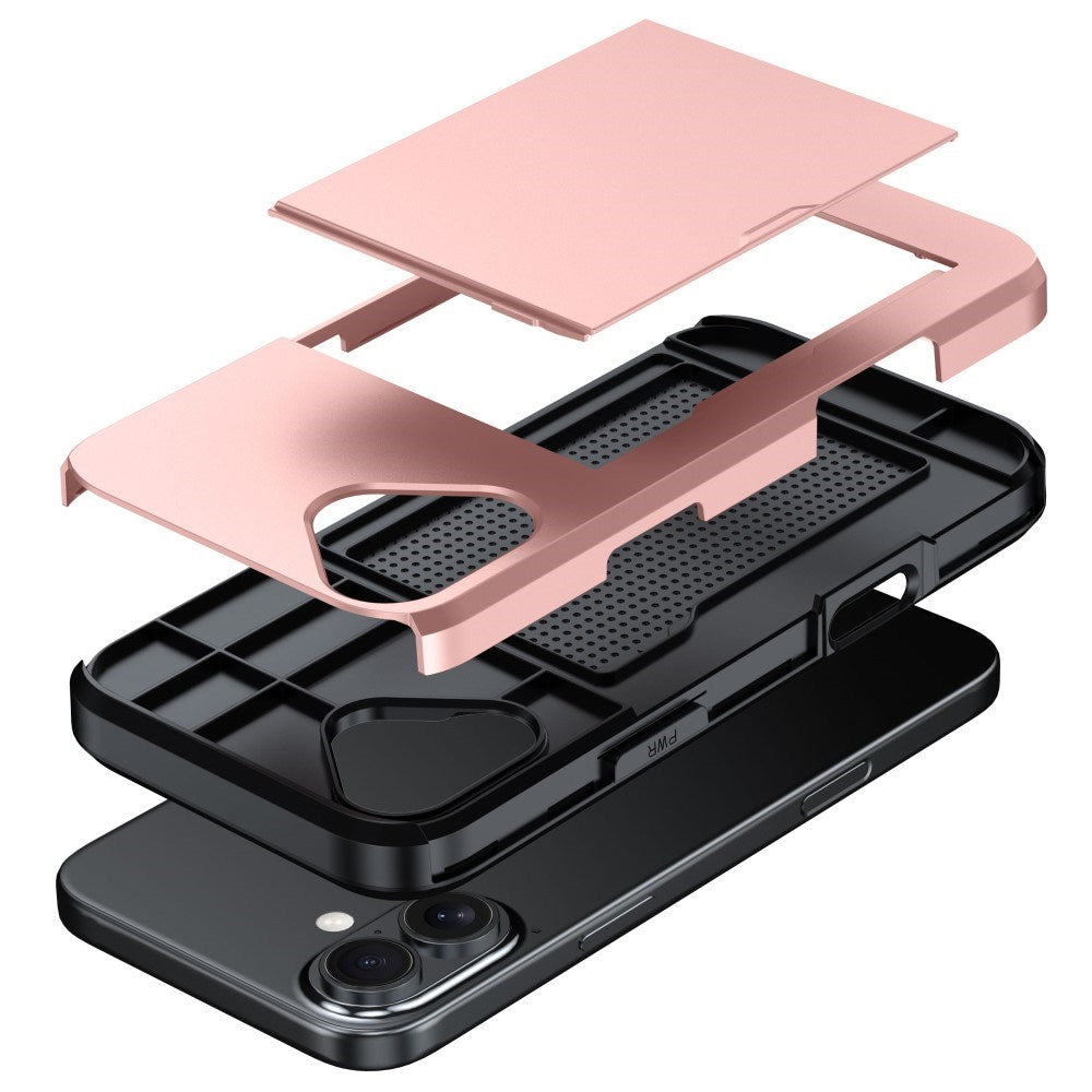 EIDERWOOD iPhone 16 Hybrid Tough Case w. Card Holder - Pink