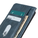 Motorola Edge 30 Neo Vintage Texture Leather Wallet Case - Blue