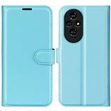 EIDERWOOD Honor 200 5G Case with Card Holder – Litchi Texture Faux Leather Flip Cover - Blue