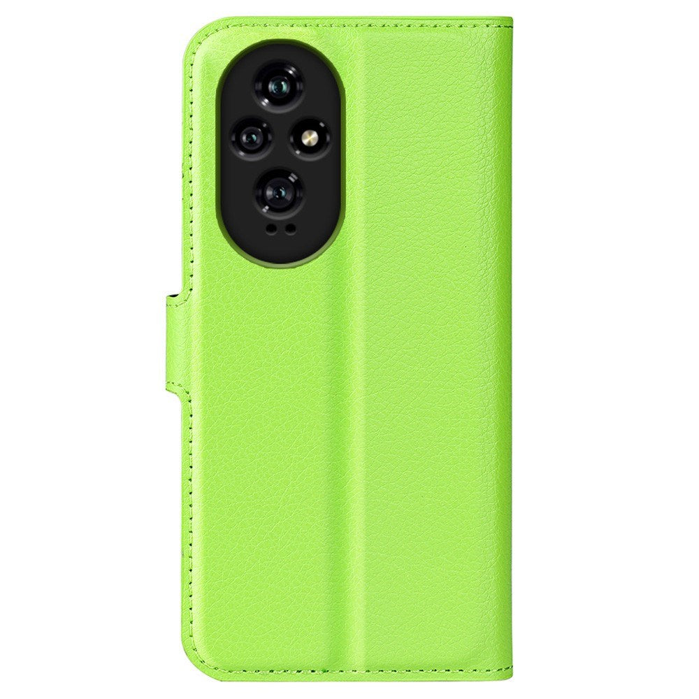 EIDERWOOD Honor 200 5G Case with Card Holder – Litchi Texture Faux Leather Flip Cover - Green