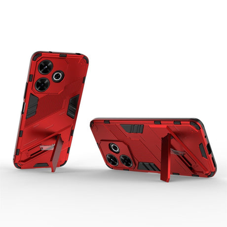 EIDERWOOD Xiaomi Redmi 13 Hybrid Tough Case with Kickstand - Red