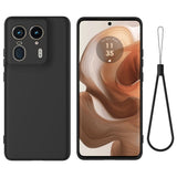 EIDERWOOD Motorola Edge 50 Ultra Liquid Silicone Case w. Strap - Black