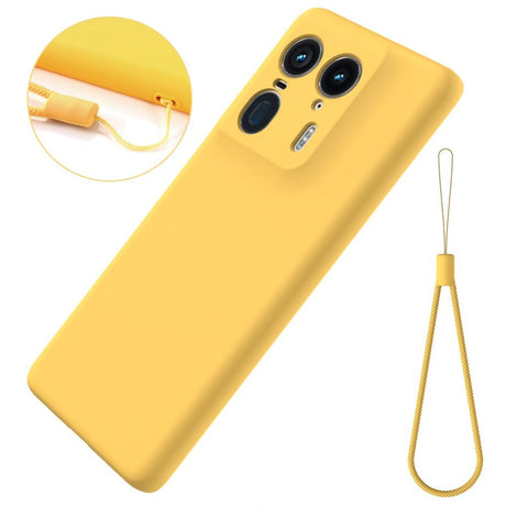 EIDERWOOD Motorola Edge 50 Ultra Liquid Silicone Case w. Strap - Yellow
