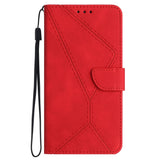 EIDERWOOD Samsung Galaxy S24 FE Patterned Leather Case with Wallet and Strap - Red