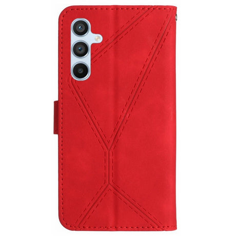 EIDERWOOD Samsung Galaxy S24 FE Patterned Leather Case with Wallet and Strap - Red