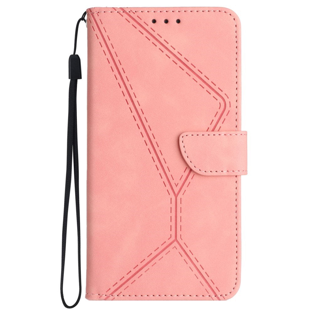 EIDERWOOD Samsung Galaxy S24 FE Patterned Leather Case with Wallet and Strap - Pink