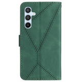 EIDERWOOD Samsung Galaxy S24 FE Patterned Leather Case with Wallet and Strap - Green