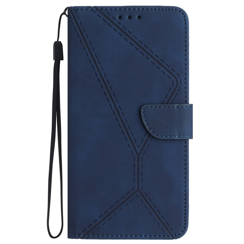 EIDERWOOD Samsung Galaxy S24 FE Patterned Leather Case with Wallet and Strap - Blue