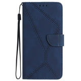 EIDERWOOD Samsung Galaxy S24 FE Patterned Leather Case with Wallet and Strap - Blue