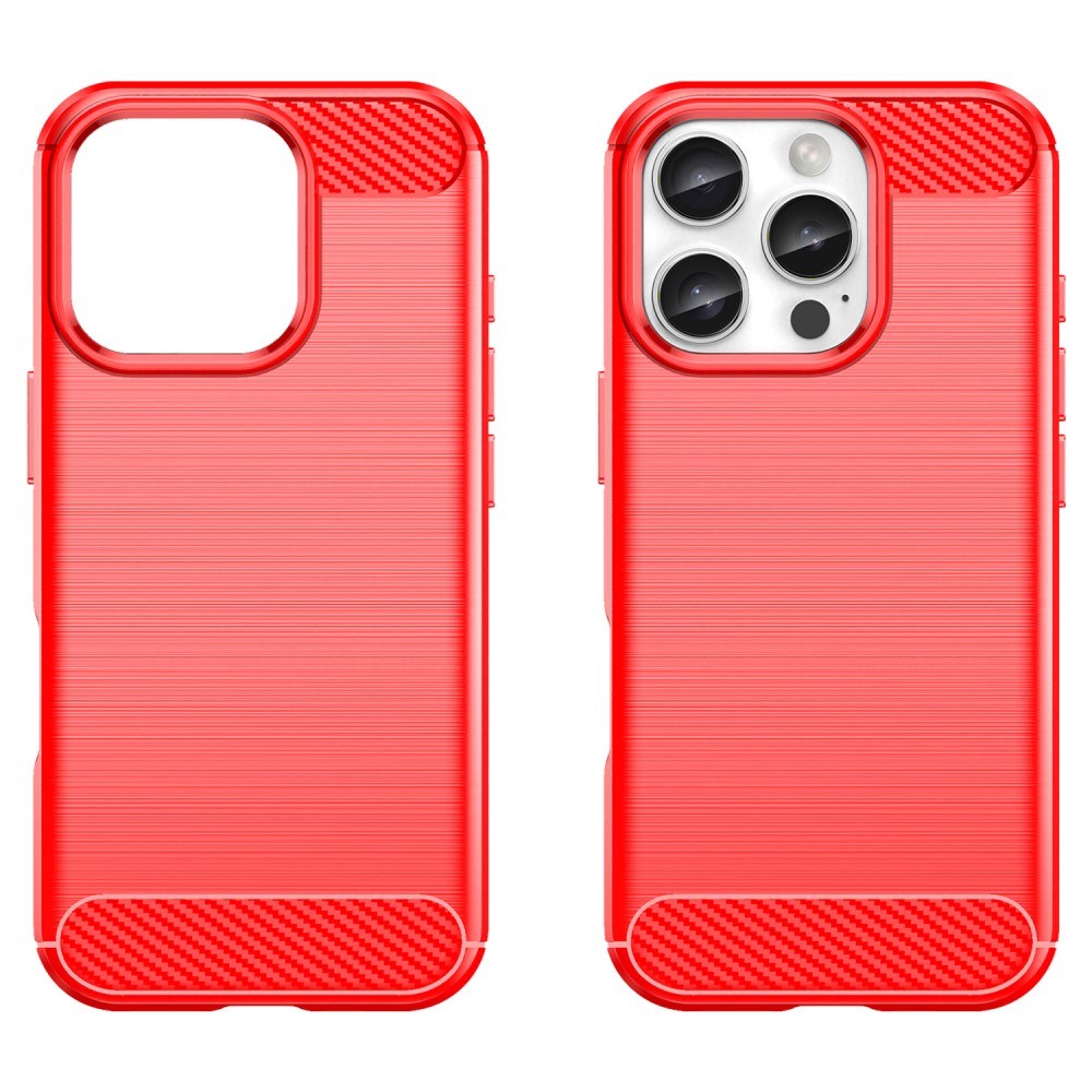 EIDERWOOD iPhone 16 Pro Brushed Carbon Case - Red