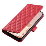 EIDERWOOD iPhone 16 Pro Max Leather Flip Case w. Wallet & Strap - Rhombus - Red