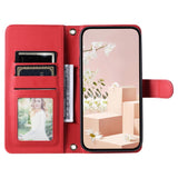 EIDERWOOD iPhone 16 Pro Max Leather Flip Case w. Wallet & Strap - Rhombus - Red