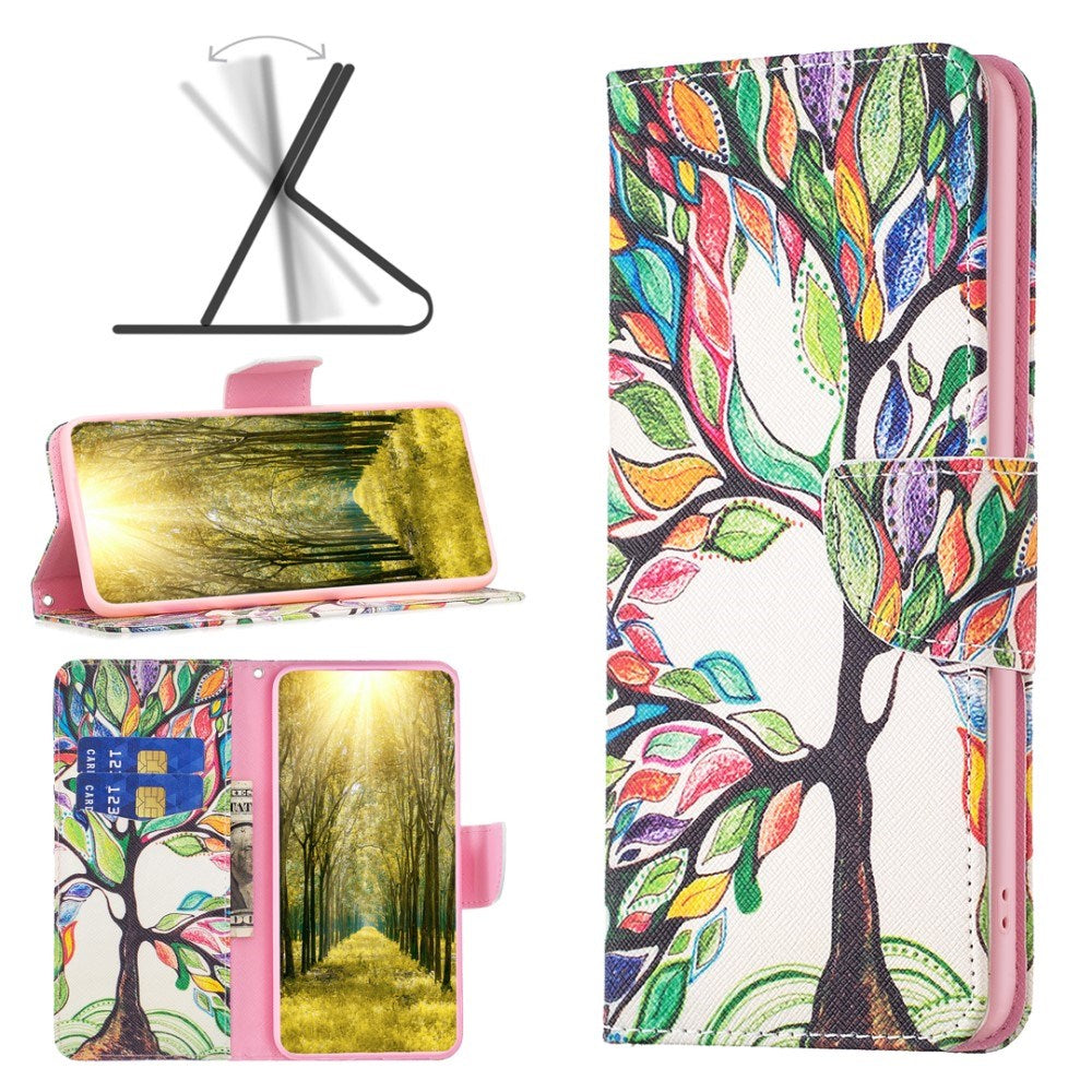 EIDERWOOD iPhone 16 Plus Leather Case w, Wallet & Print - Colorful Tree