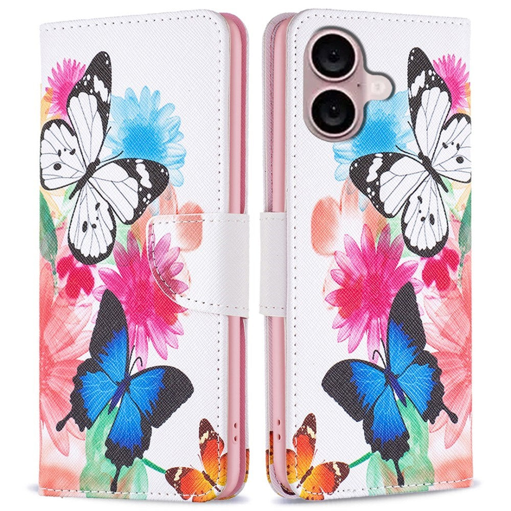 EIDERWOOD iPhone 16 Leather Case w, Wallet & Print - Butterflies